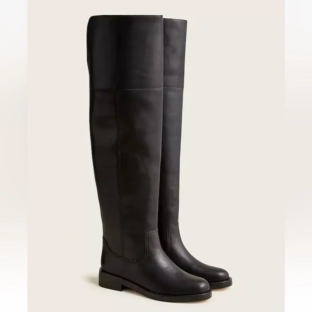 J. Crew | NWOB Over The Knee Riding Boots in Black Leather 9.5